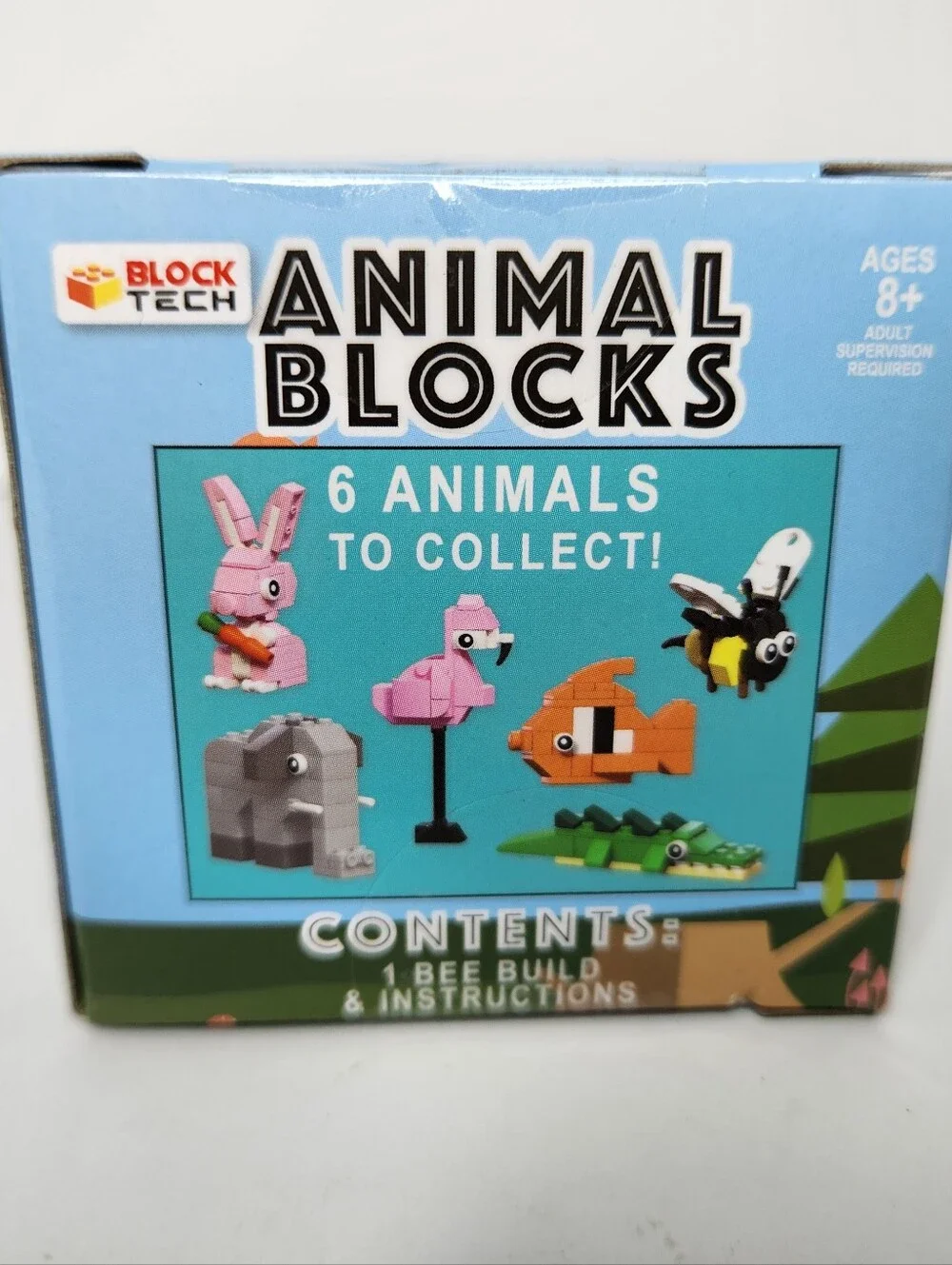3 Block Tech Animal Blocks Building Sets - Elephant, Bee, Flamingo